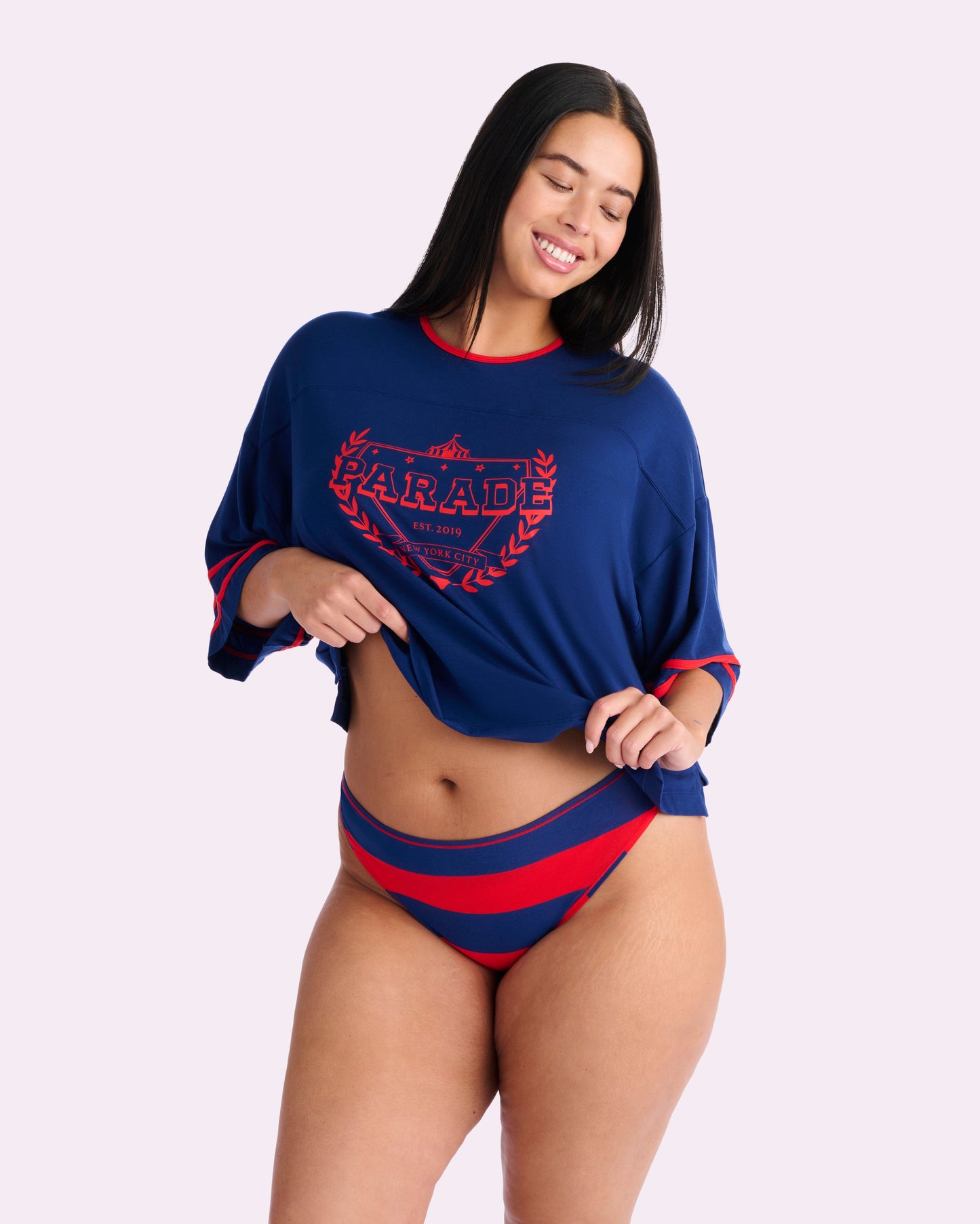 Ultra-Flattering High Rise Thong | New:Cotton (Red Rugby Stripe)