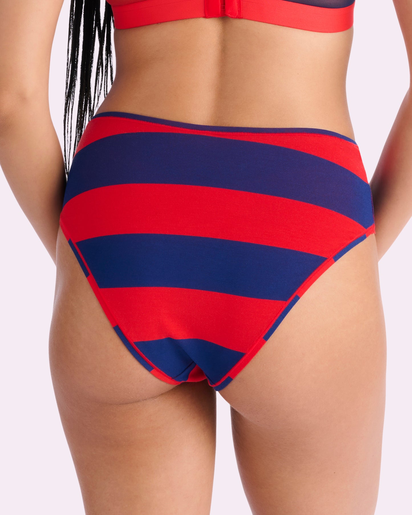 Vintage High Rise Brief | New:Cotton (Red Rugby Stripe)