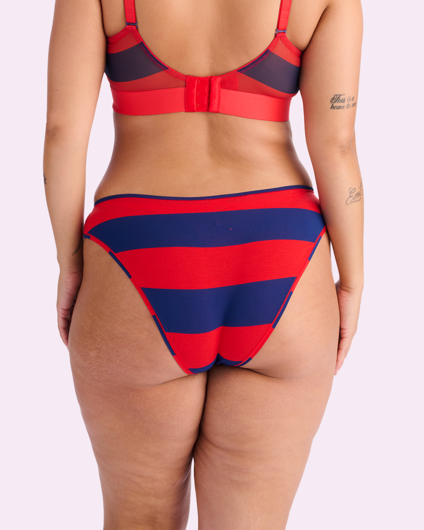 Vintage High Cut Cheeky | New:Cotton  (Red Rugby Stripe)