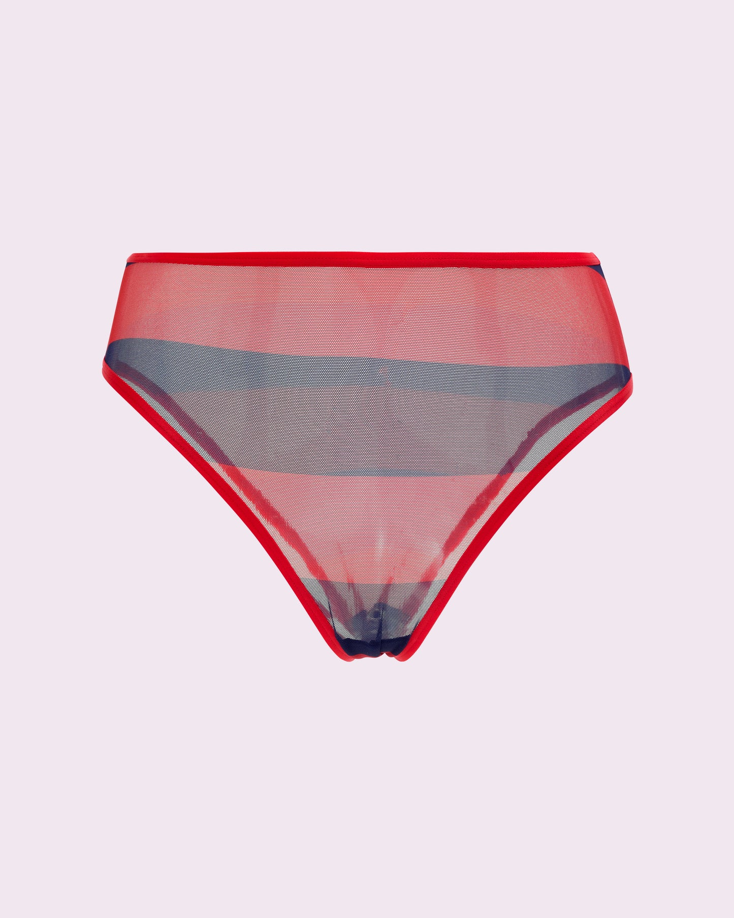 Silky Mesh High Rise Cheeky | Silky Mesh (Red Rugby Stripe)