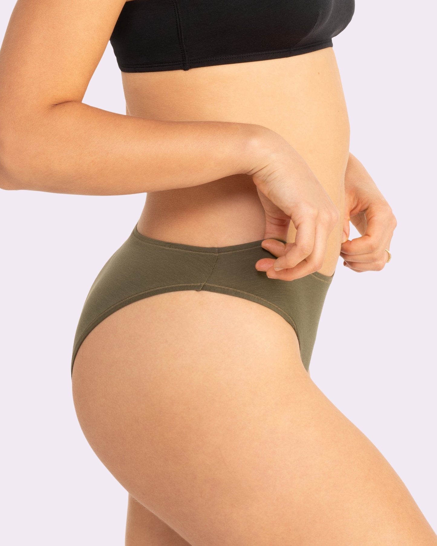 Vintage High Cut Cheeky | New:Cotton (Olive Night)