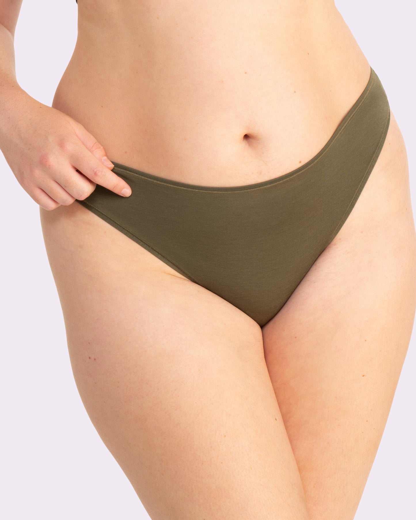 Vintage High Cut Cheeky | New:Cotton (Olive Night)