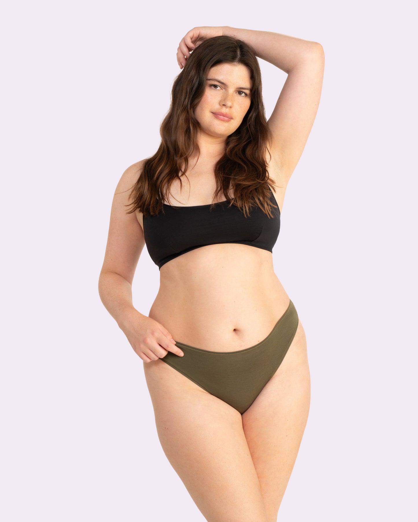 Vintage High Cut Cheeky | New:Cotton (Olive Night)