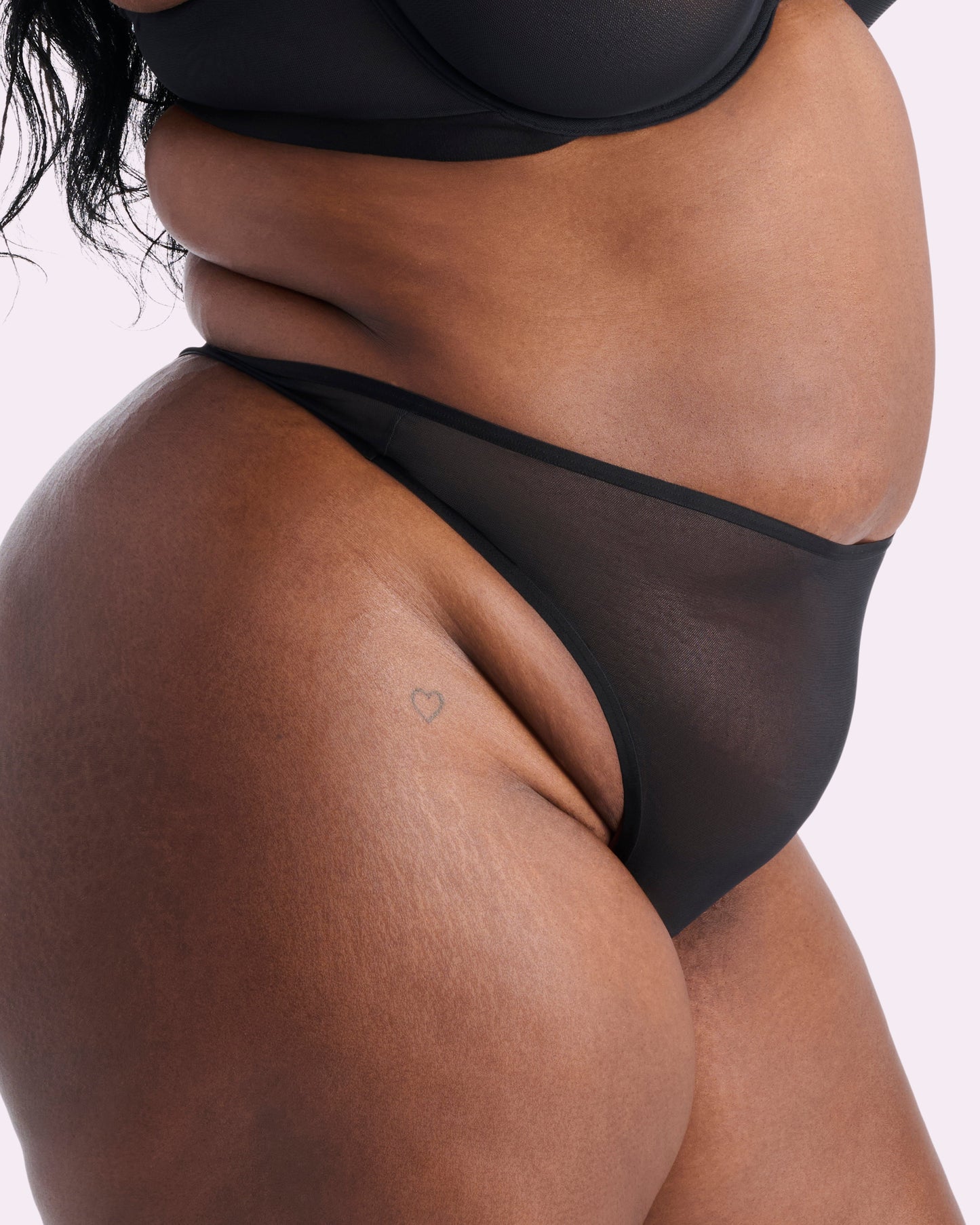 Silky Mesh High Cut Thong | Silky Mesh (Eightball)