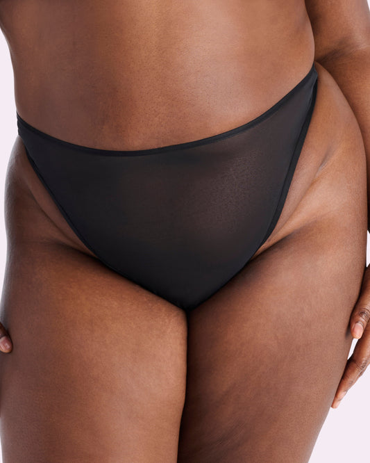 Silky Mesh High Cut Thong | Silky Mesh (Eightball)