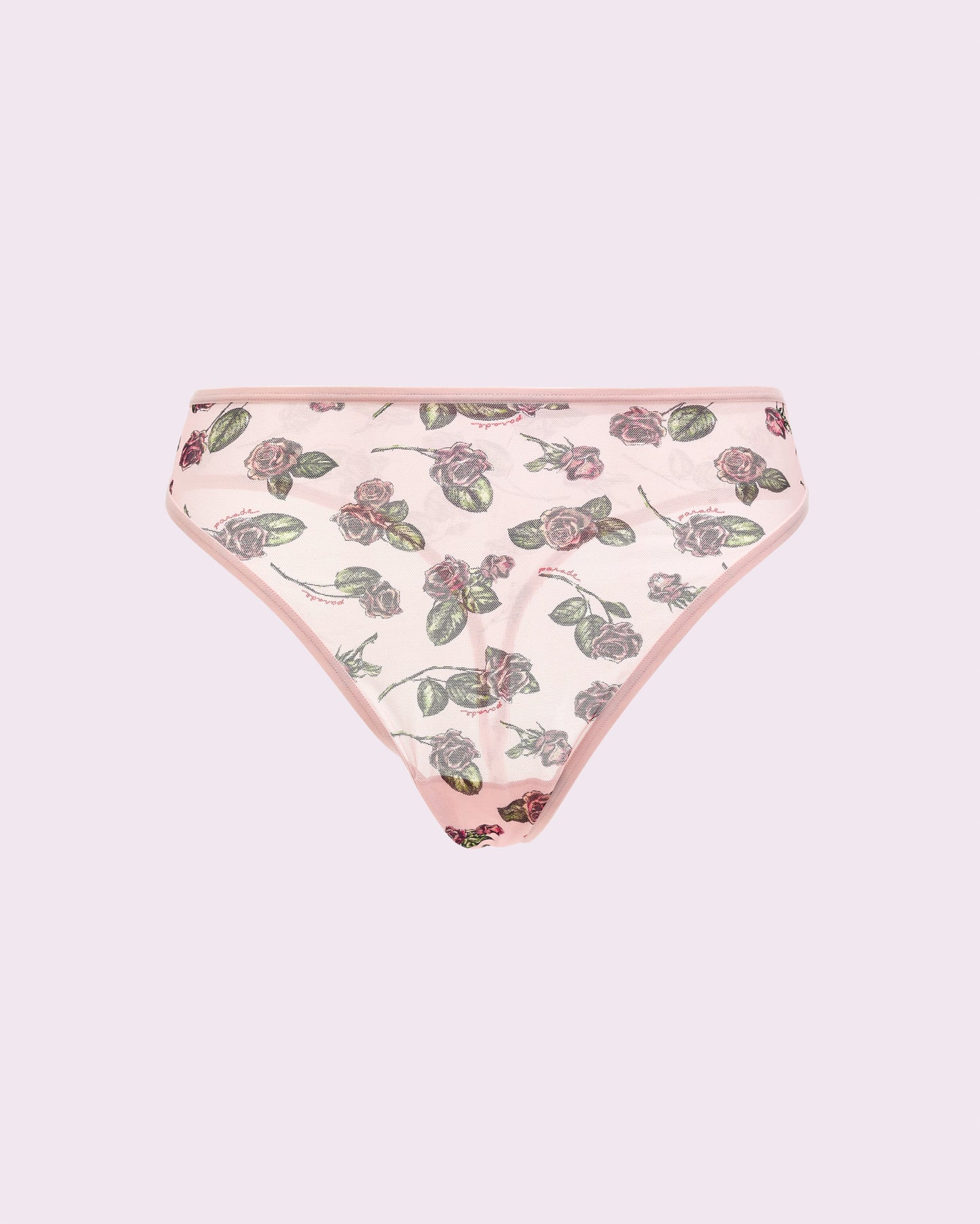 Silky Mesh High Cut Thong | Silky Mesh (Parade Rose)