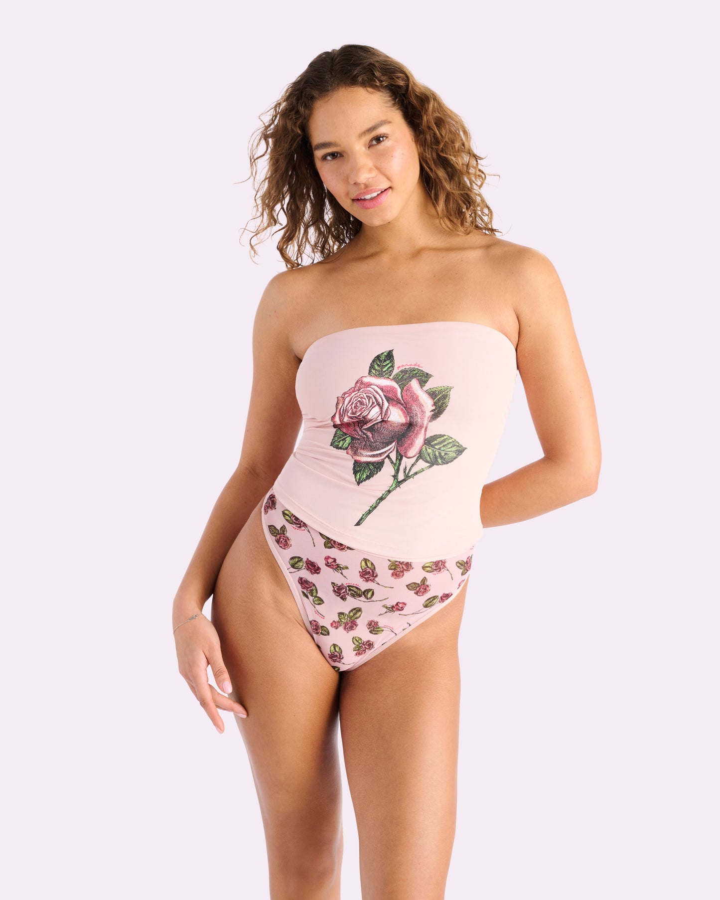 Silky Mesh High Cut Thong | Silky Mesh (Parade Rose)