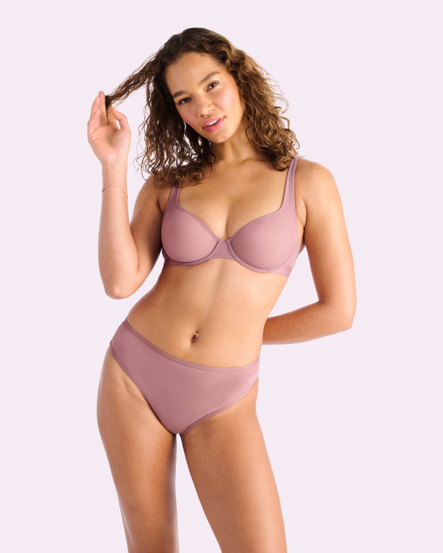 Silky Mesh High Rise Cheeky | Silky Mesh (Premium Plum)