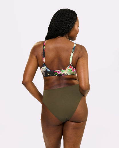 Vintage High Rise Brief | New:Cotton (Olive Night)