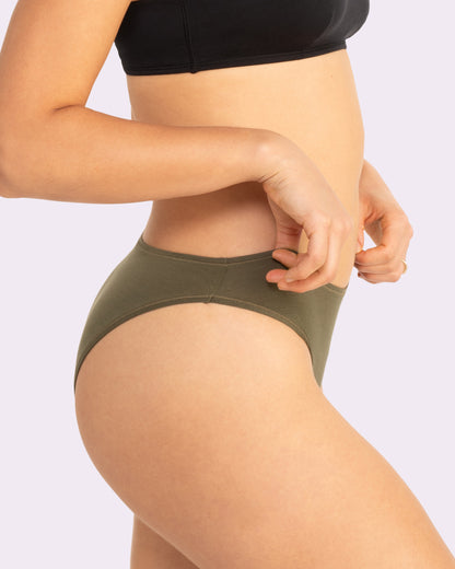 Vintage High Cut Cheeky | New:Cotton (Olive Night)