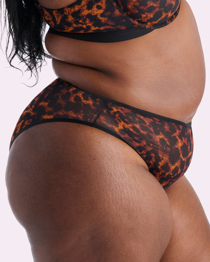 Silky Mesh High Rise Cheeky | Silky Mesh (Parade Leopard)