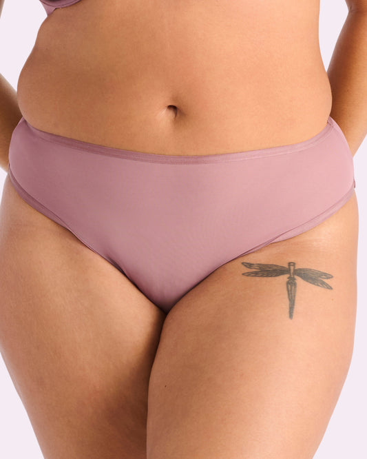 Silky Mesh High Rise Cheeky | Silky Mesh (Premium Plum)