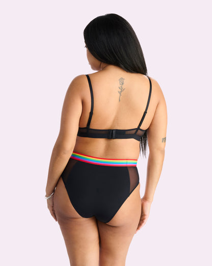 Re:Play High Waisted Brief | Ultra-Soft Re:Play (Eightball Rainbow)